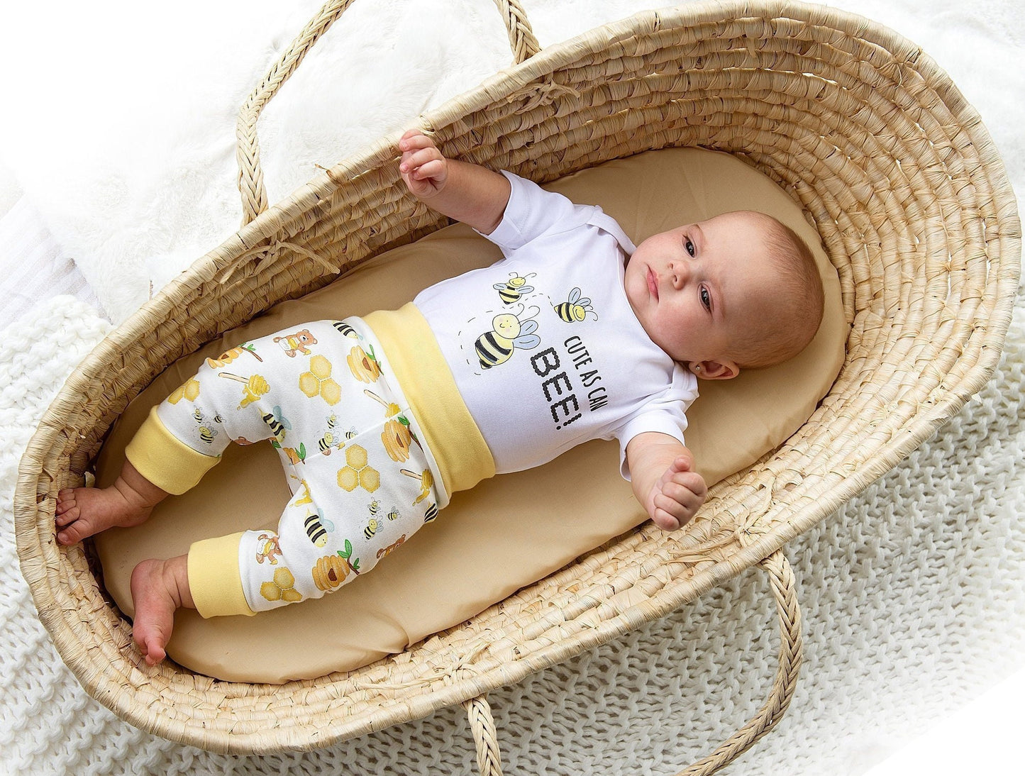 Personalized Honeybees Gender Neutral Baby Gift Basket