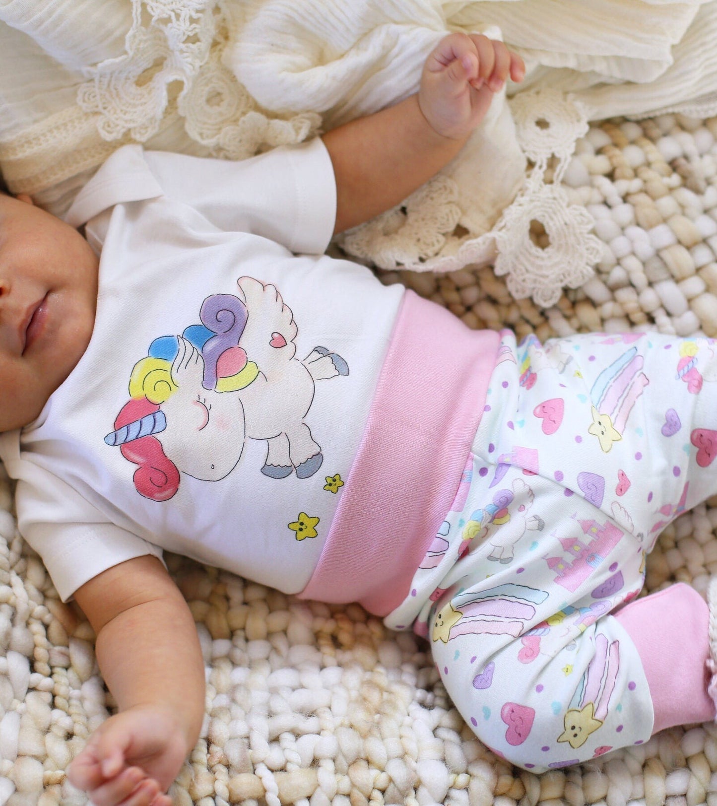 Personalized Unicorn Baby Girl Gift Basket