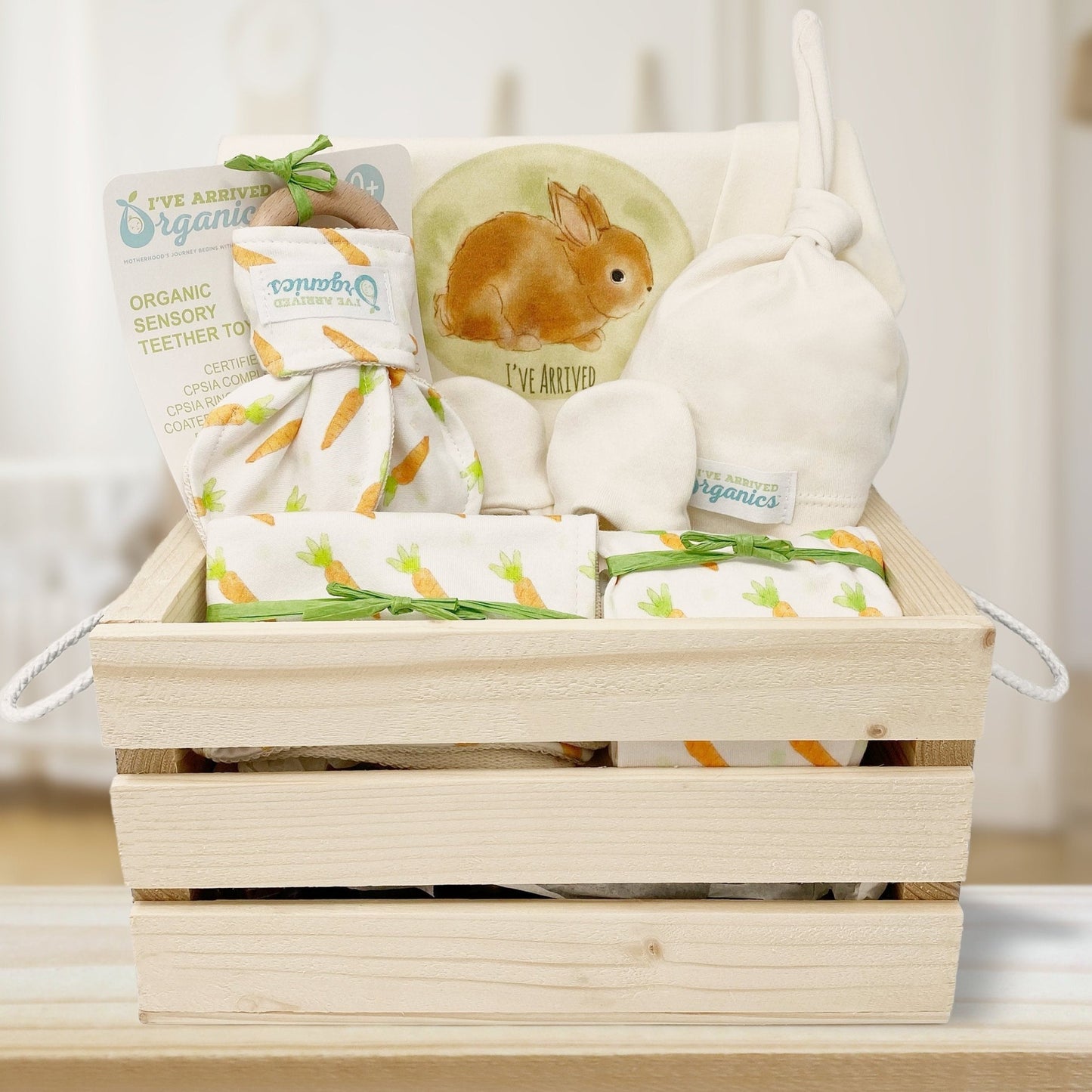 Personalized Bunny Gender Neutral Baby Gift Basket