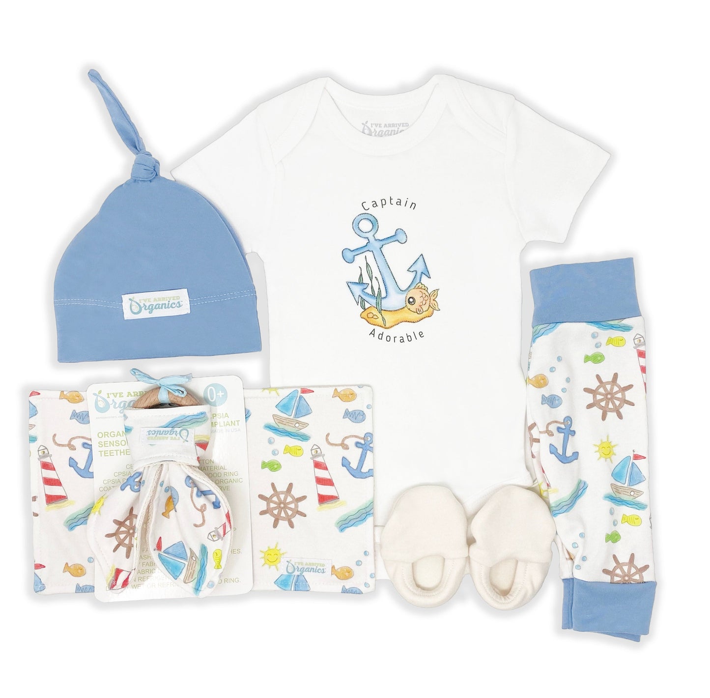 Personalized Nautical Anchor Baby Boy Gift Basket