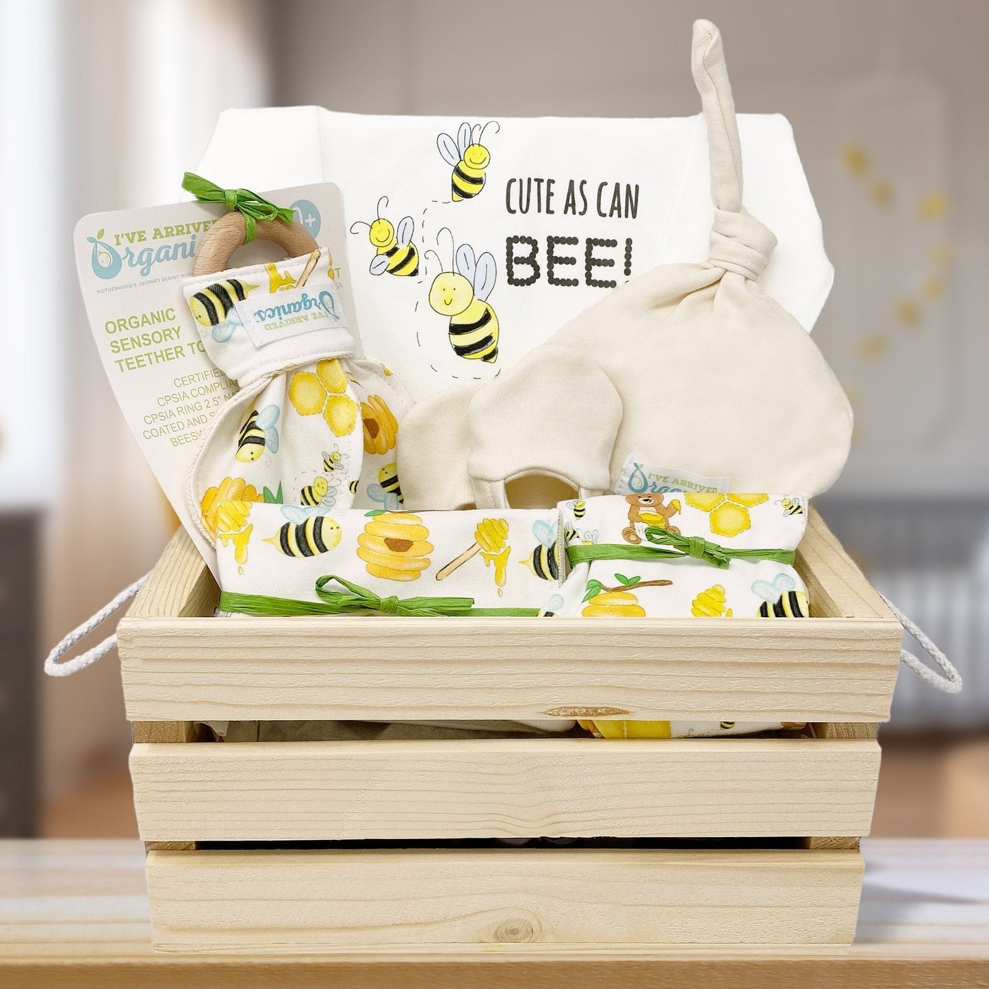 Personalized Honeybees Gender Neutral Baby Gift Basket