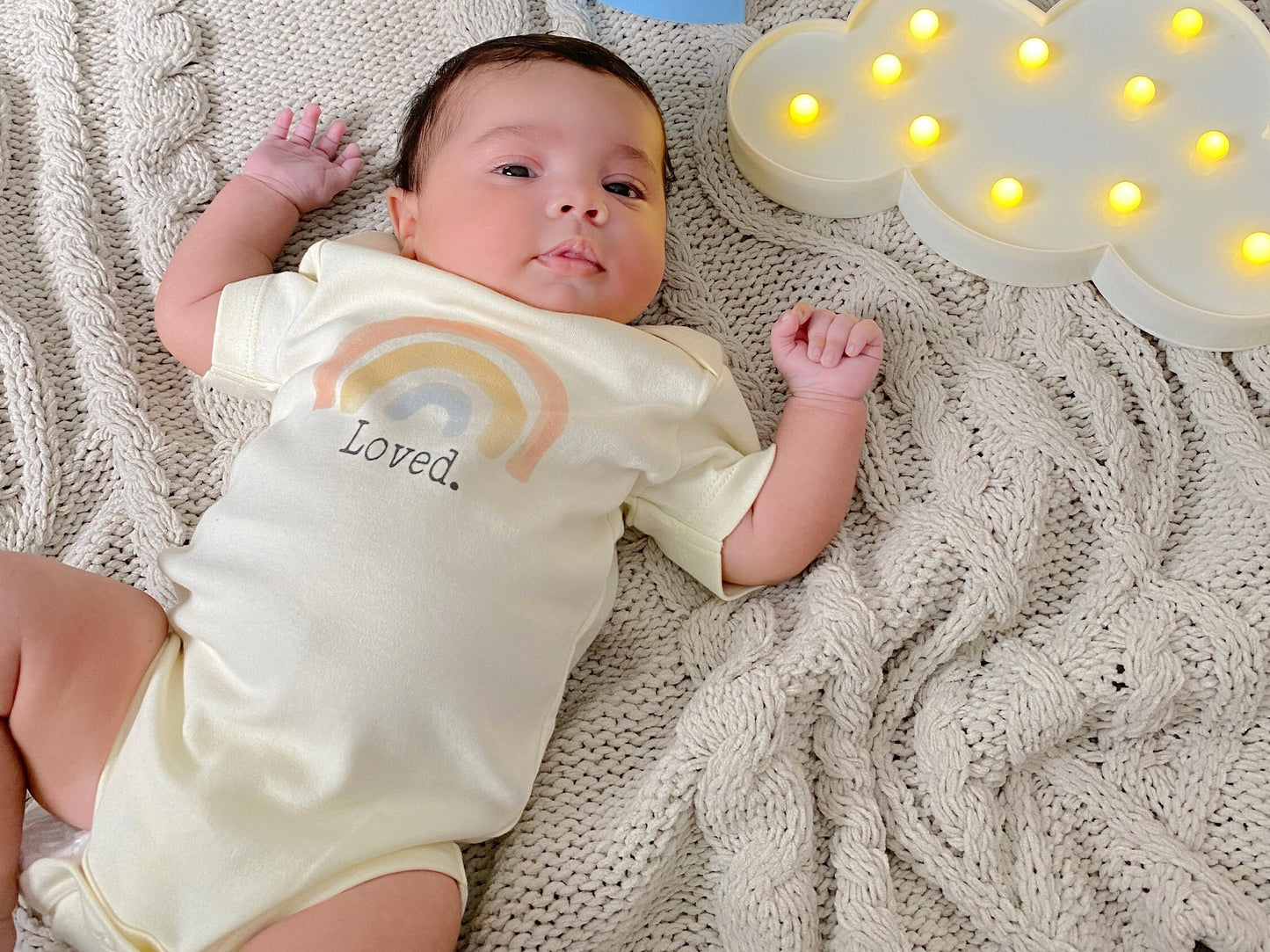 Personalized Rainbow Gender Neutral Baby Gift Basket