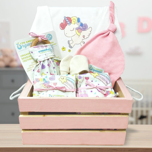 Personalized Unicorn Baby Girl Gift Basket