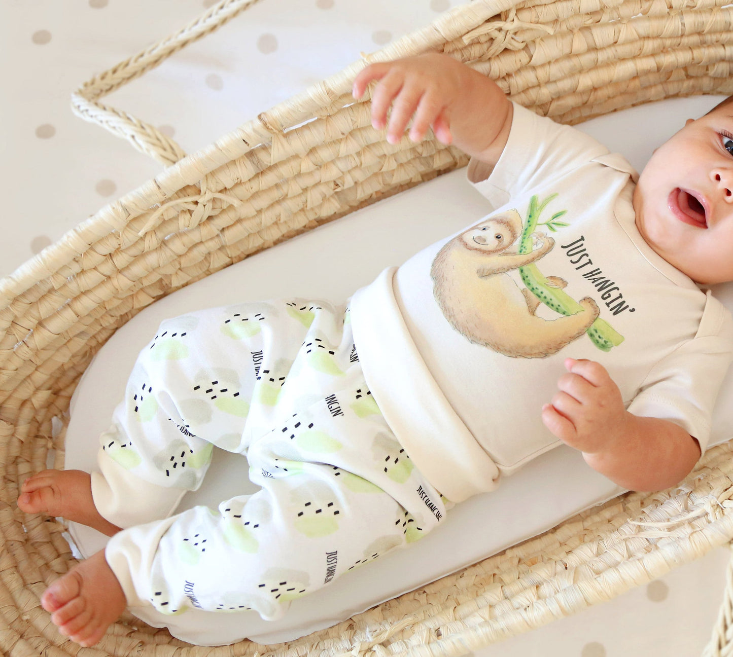 Personalized Sloth Gender Neutral Baby Gift Basket