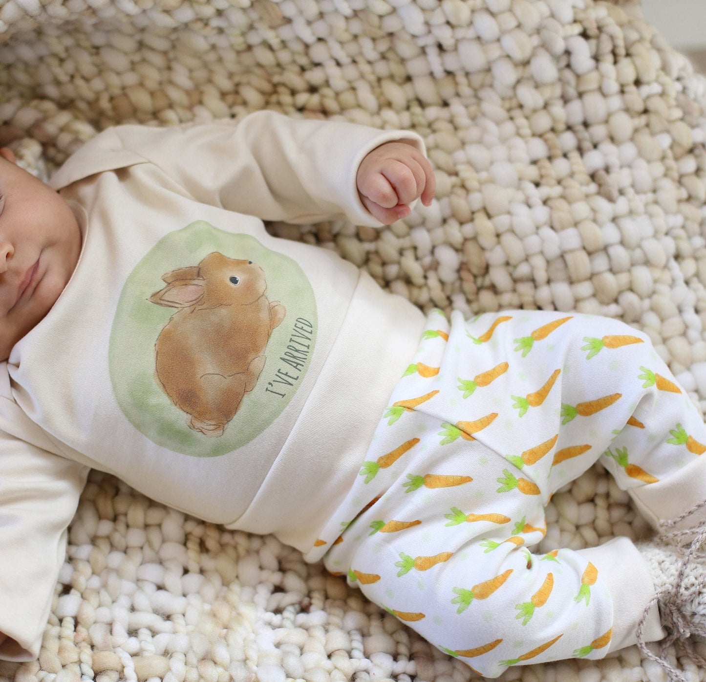 Personalized Bunny Gender Neutral Baby Gift Basket