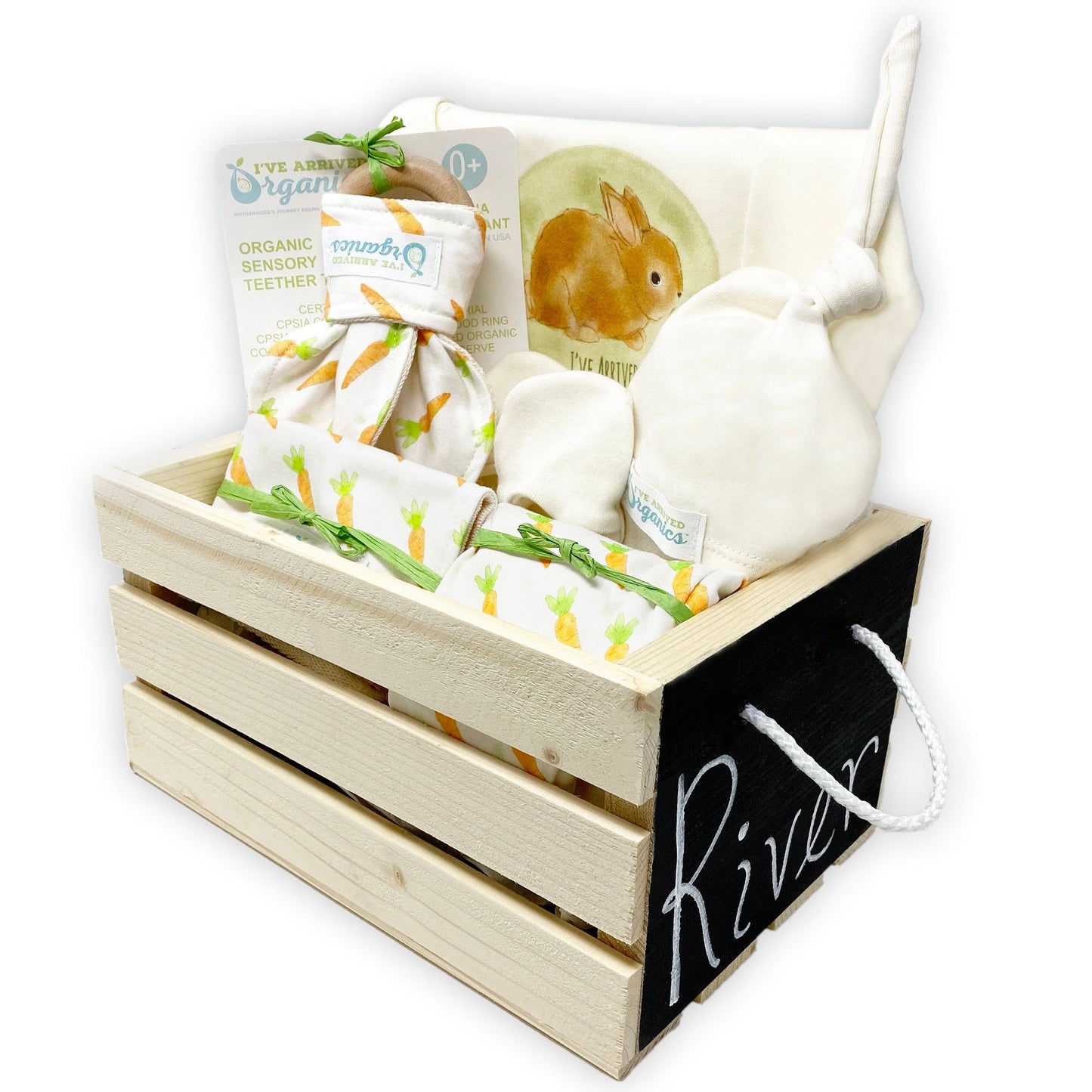 Personalized Bunny Gender Neutral Baby Gift Basket