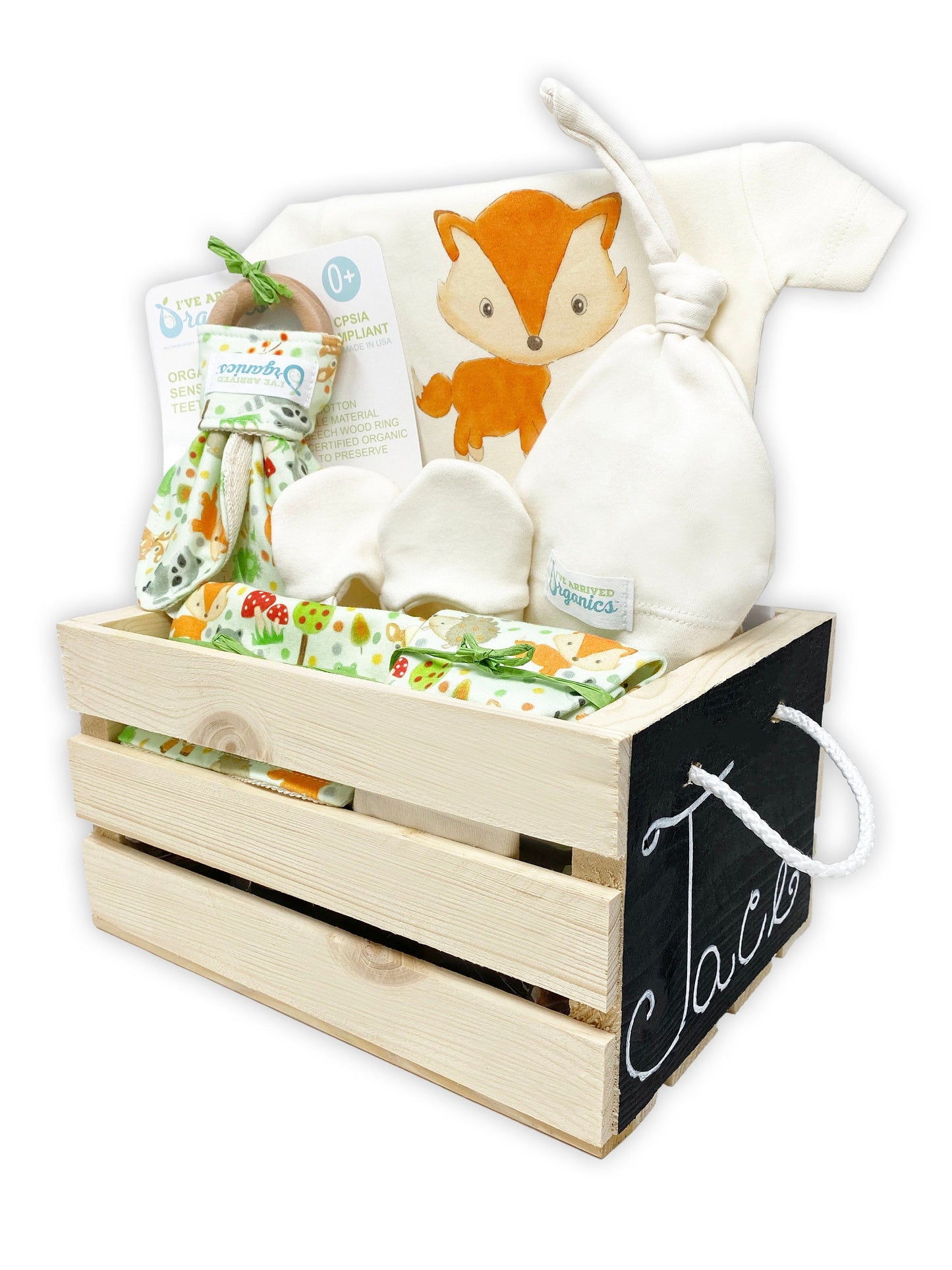 Personalized Forest Friends Gender Neutral Baby Gift Basket