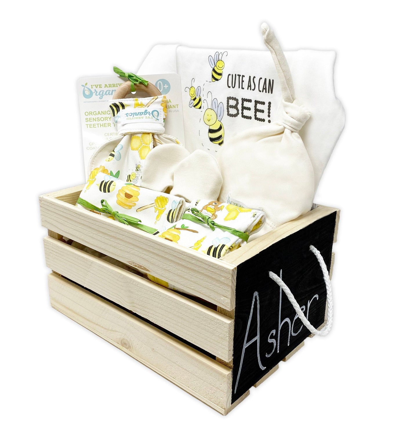 Personalized Honeybees Gender Neutral Baby Gift Basket