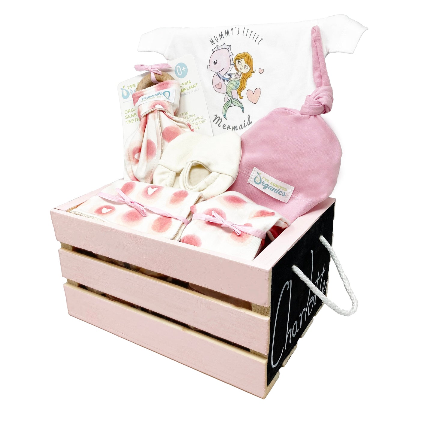 Personalized Mermaid Baby Girl Gift Basket