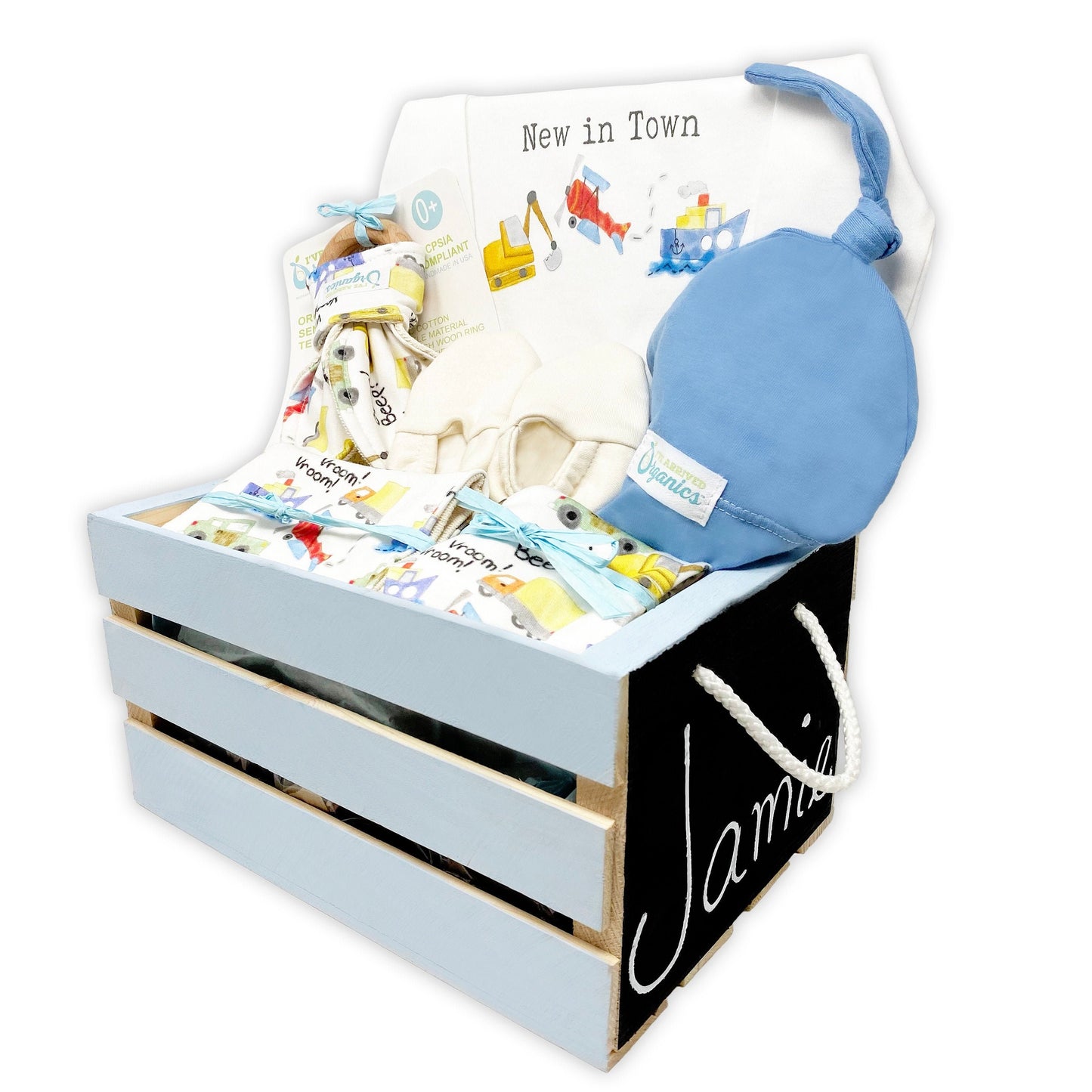 Personalized Automobiles Baby Boy Gift Basket