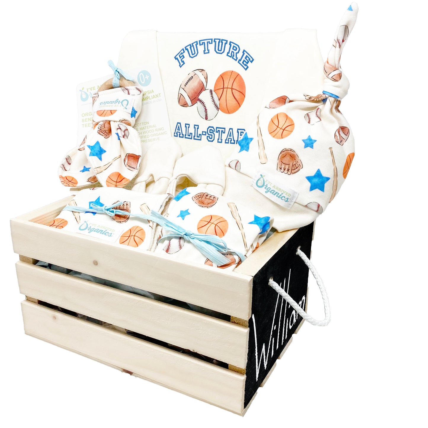 Personalized Sports Baby Boy Gift Basket