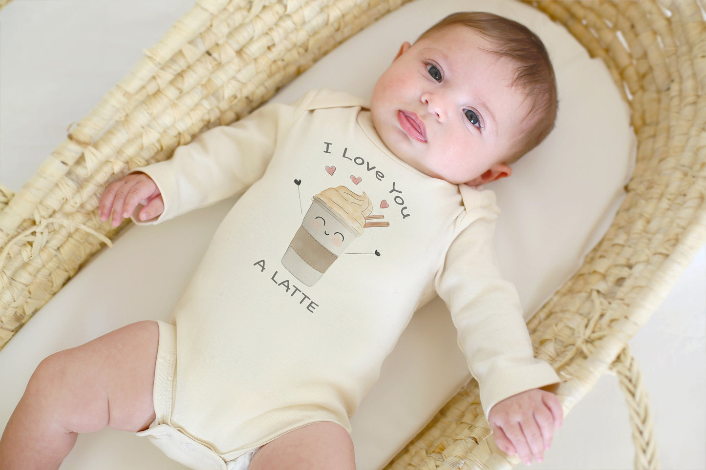 Personalized Latte Gender Neutral Baby Gift Basket