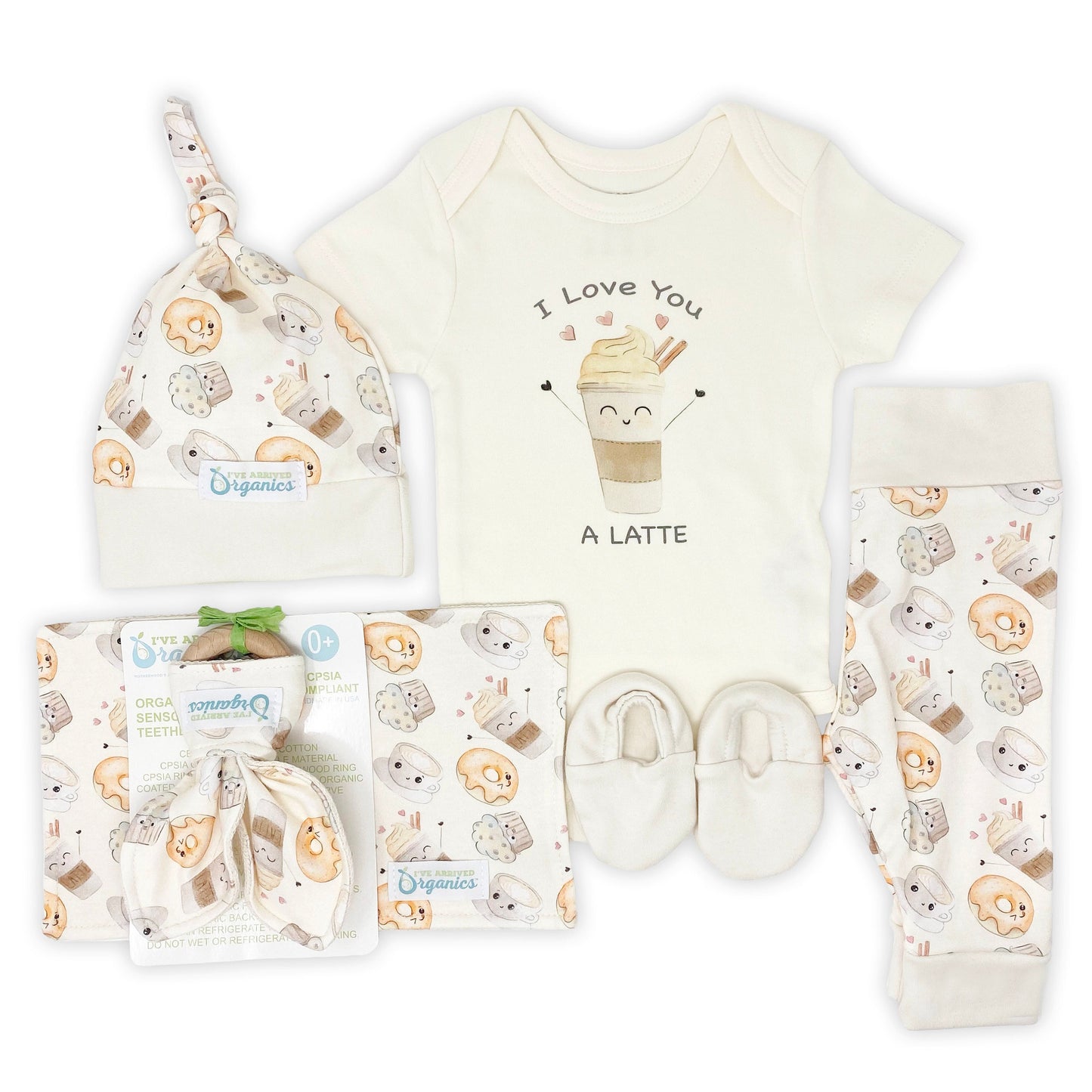 Personalized Latte Gender Neutral Baby Gift Basket