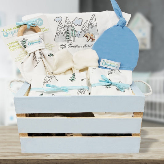 Personalized Wilderness Baby Boy Gift Basket