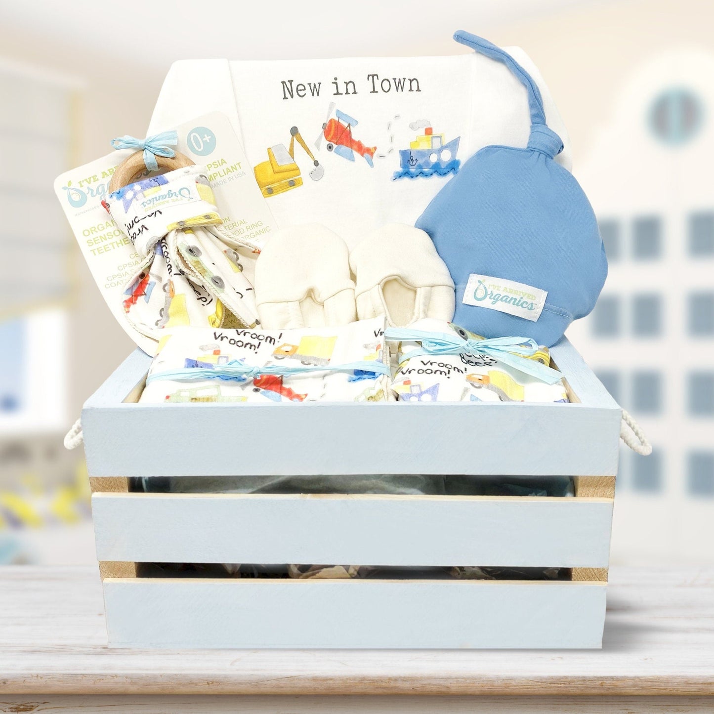 Personalized Automobiles Baby Boy Gift Basket