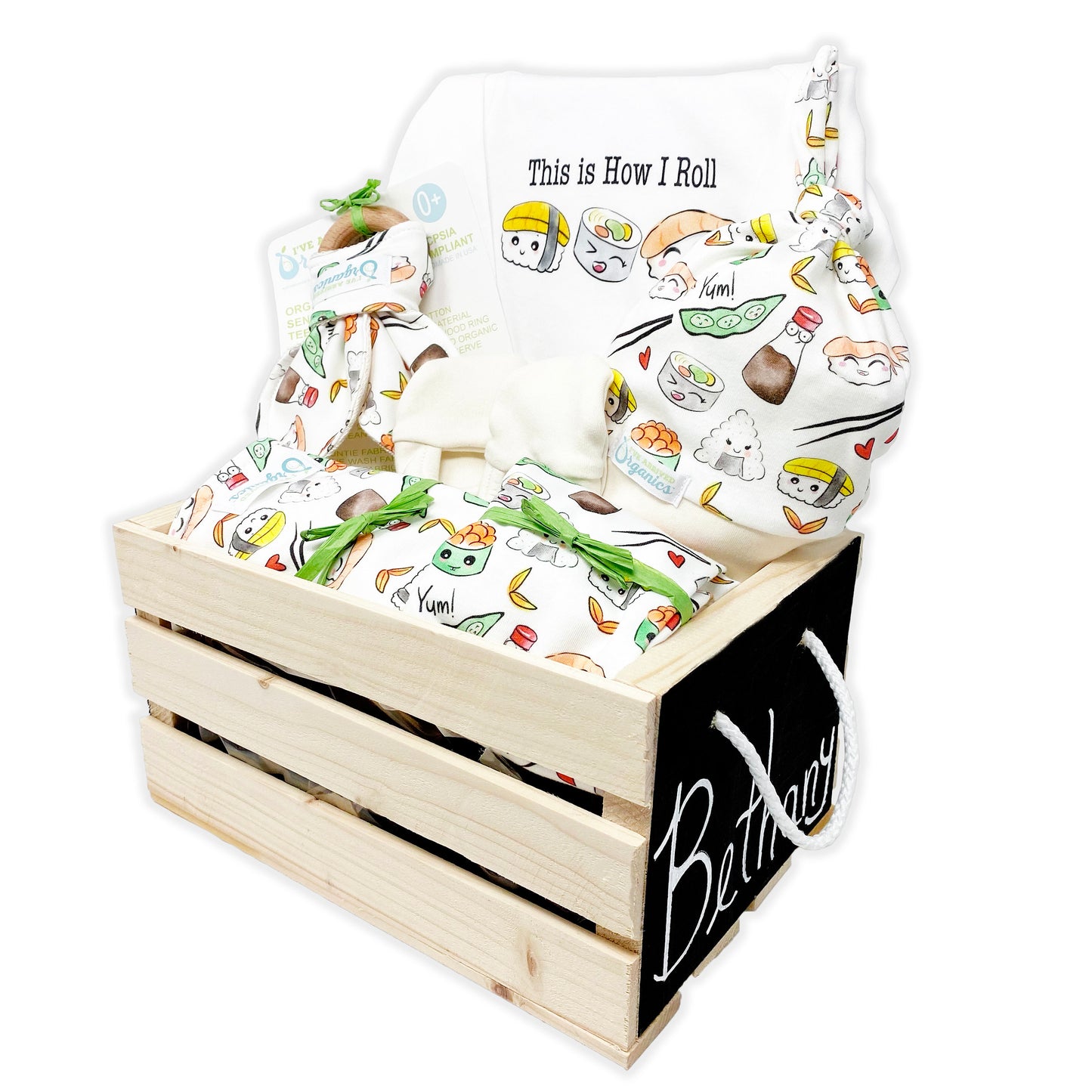 Personalized Sushi Gender Neutral Baby Gift Basket
