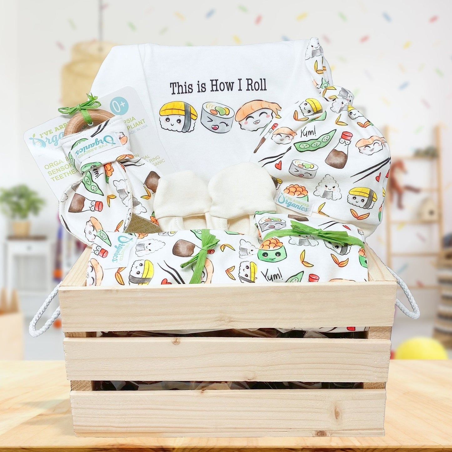 Personalized Sushi Gender Neutral Baby Gift Basket