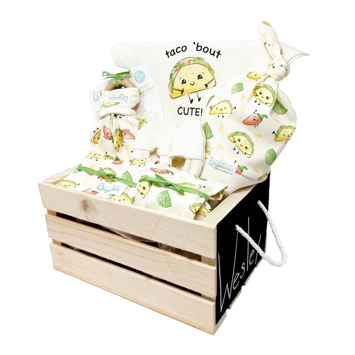 Personalized Taco Gender Neutral Baby Gift Basket