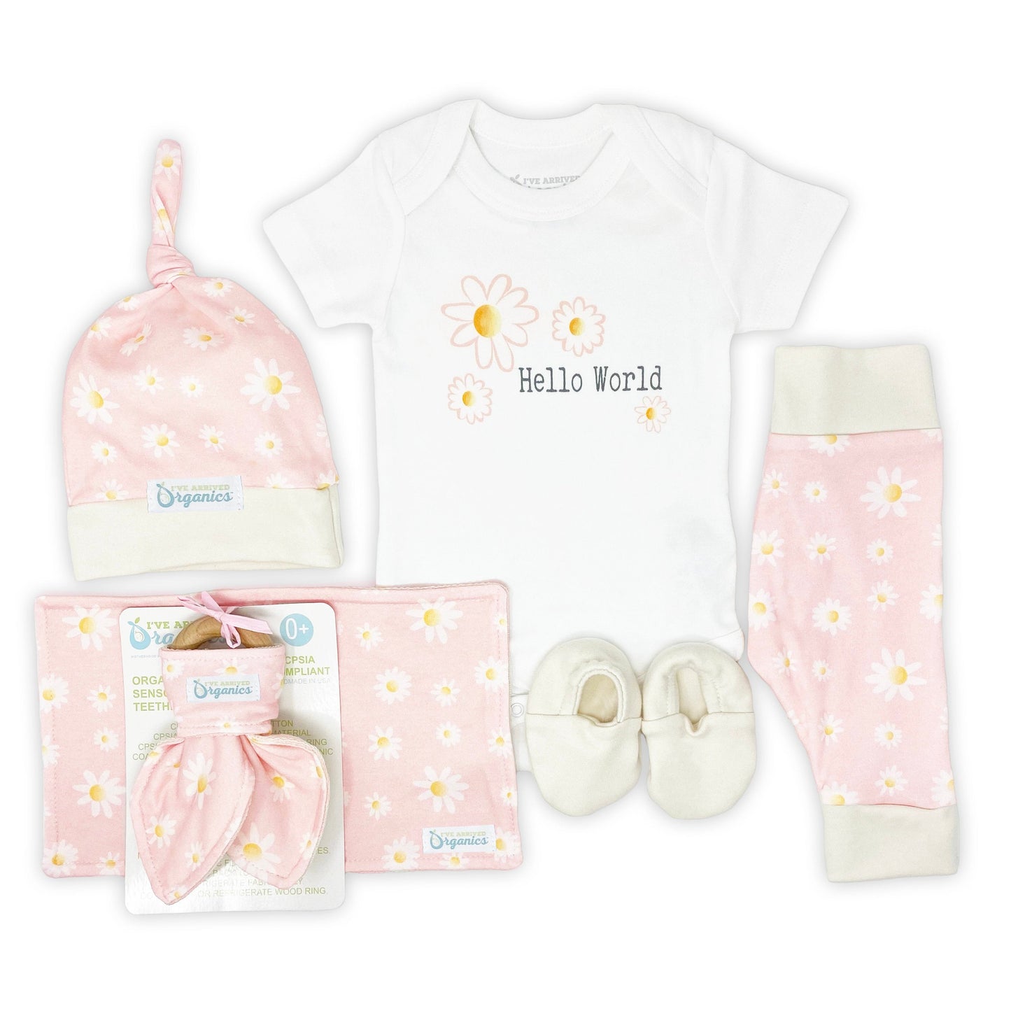 Personalized Daisies Baby Girl Gift Basket