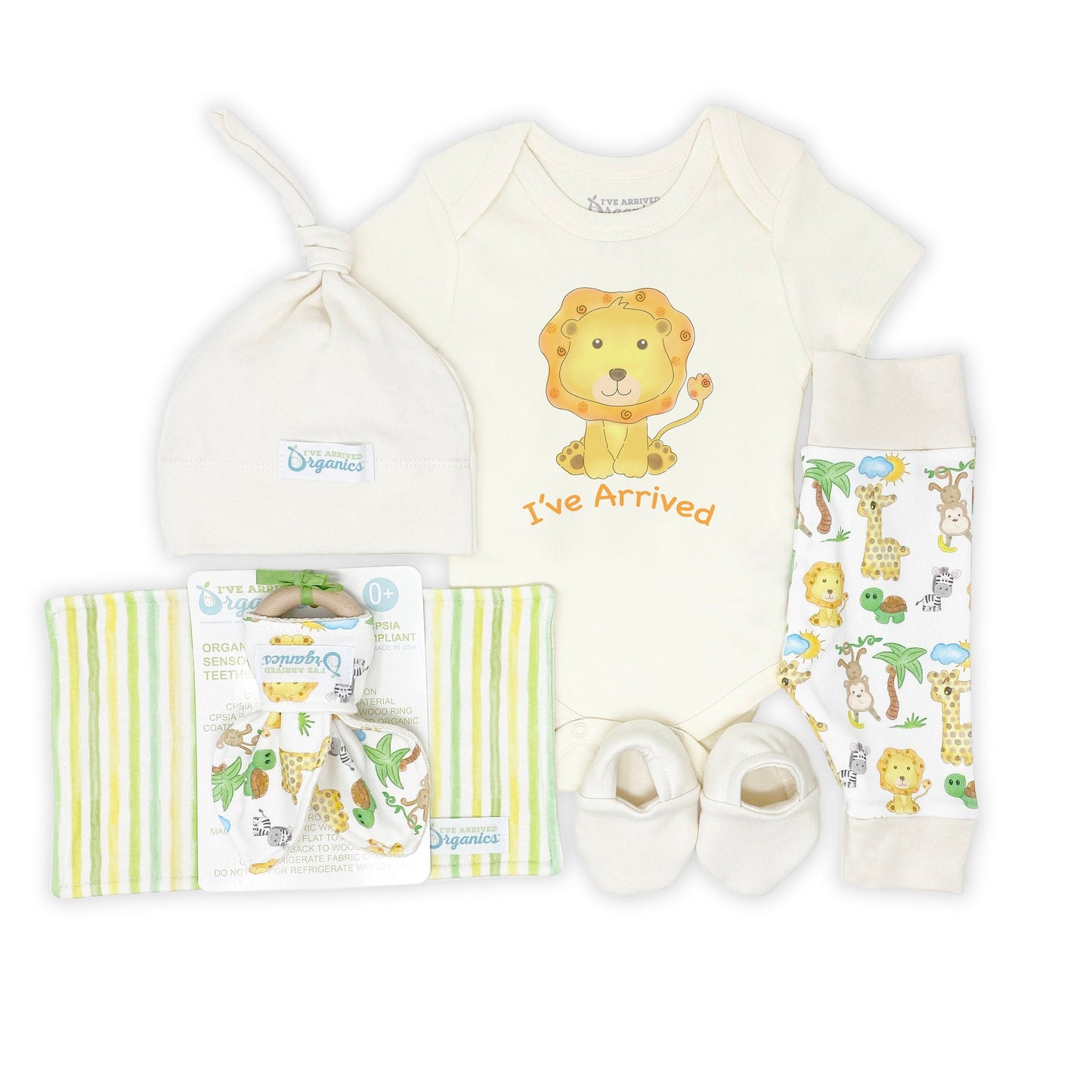 Personalized Lion Safari Gender Neutral Baby Gift Basket