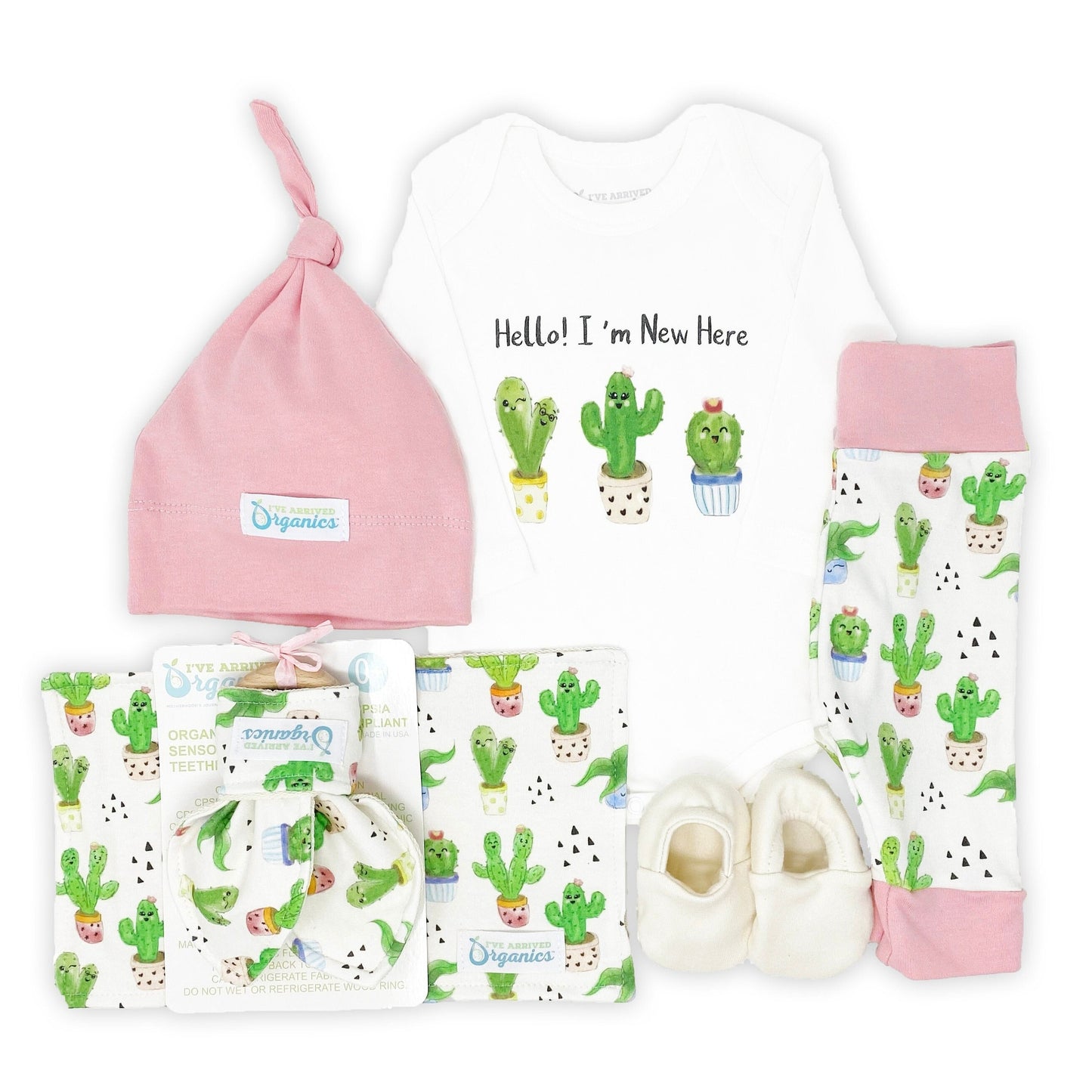 Personalized Cactus Baby Girl Gift Basket