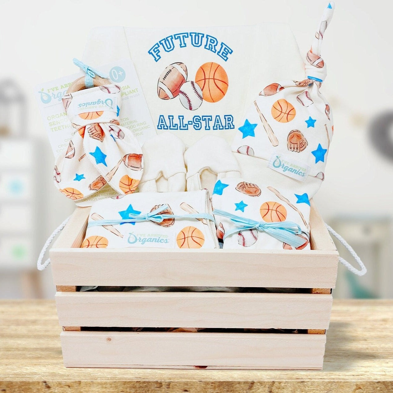 Personalized Sports Baby Boy Gift Basket