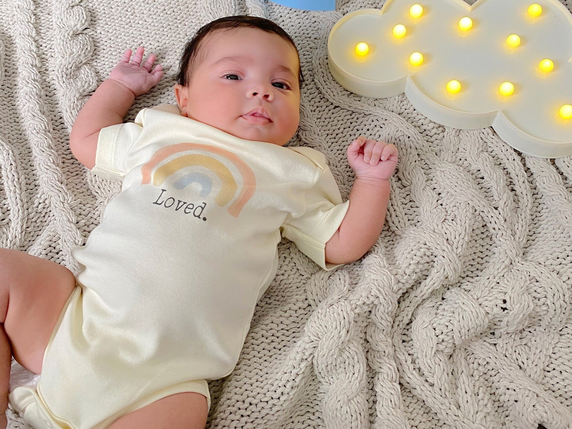 Personalized Rainbow Gender Neutral Baby Gift Basket