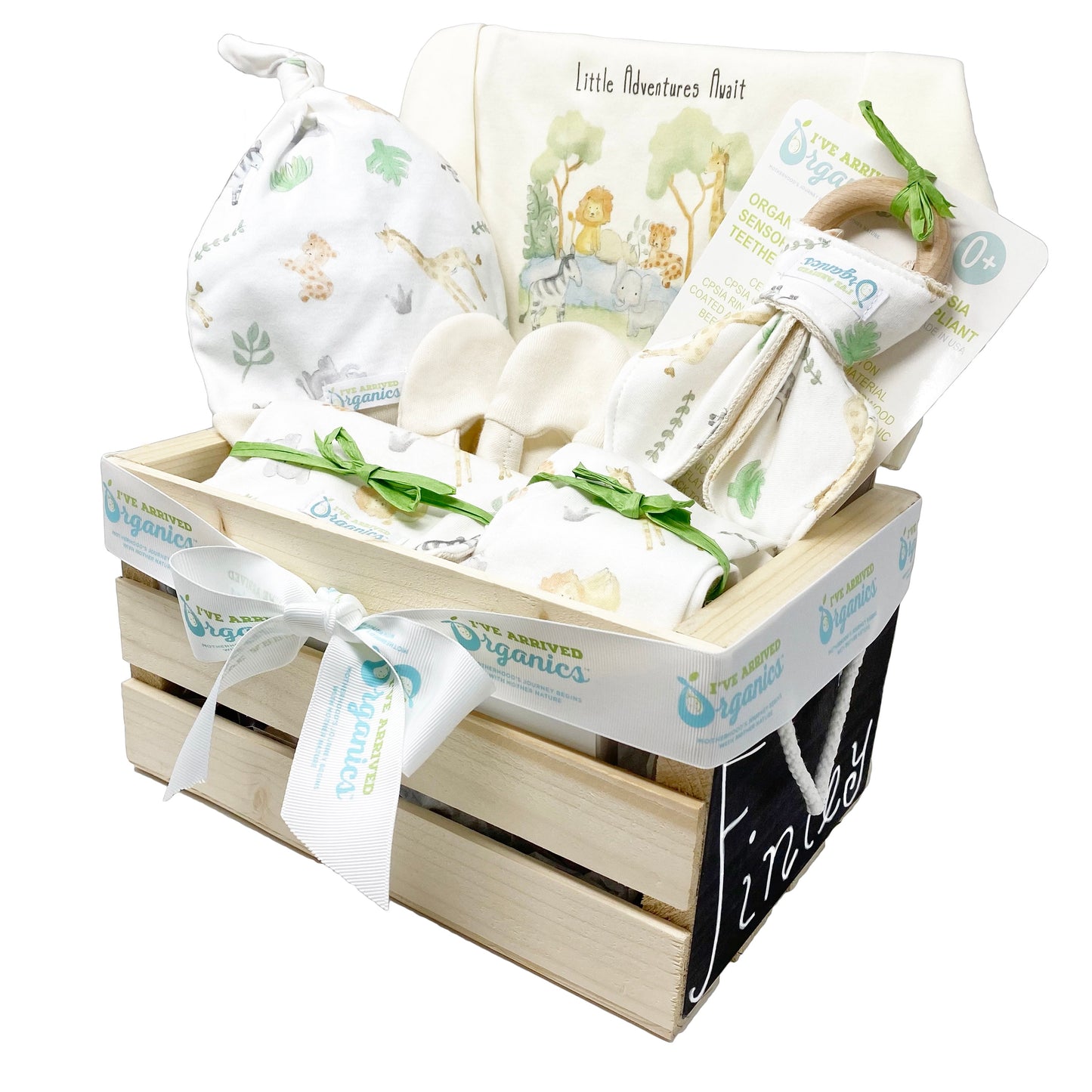 Personalized Safari Gender Neutral Baby Gift Basket