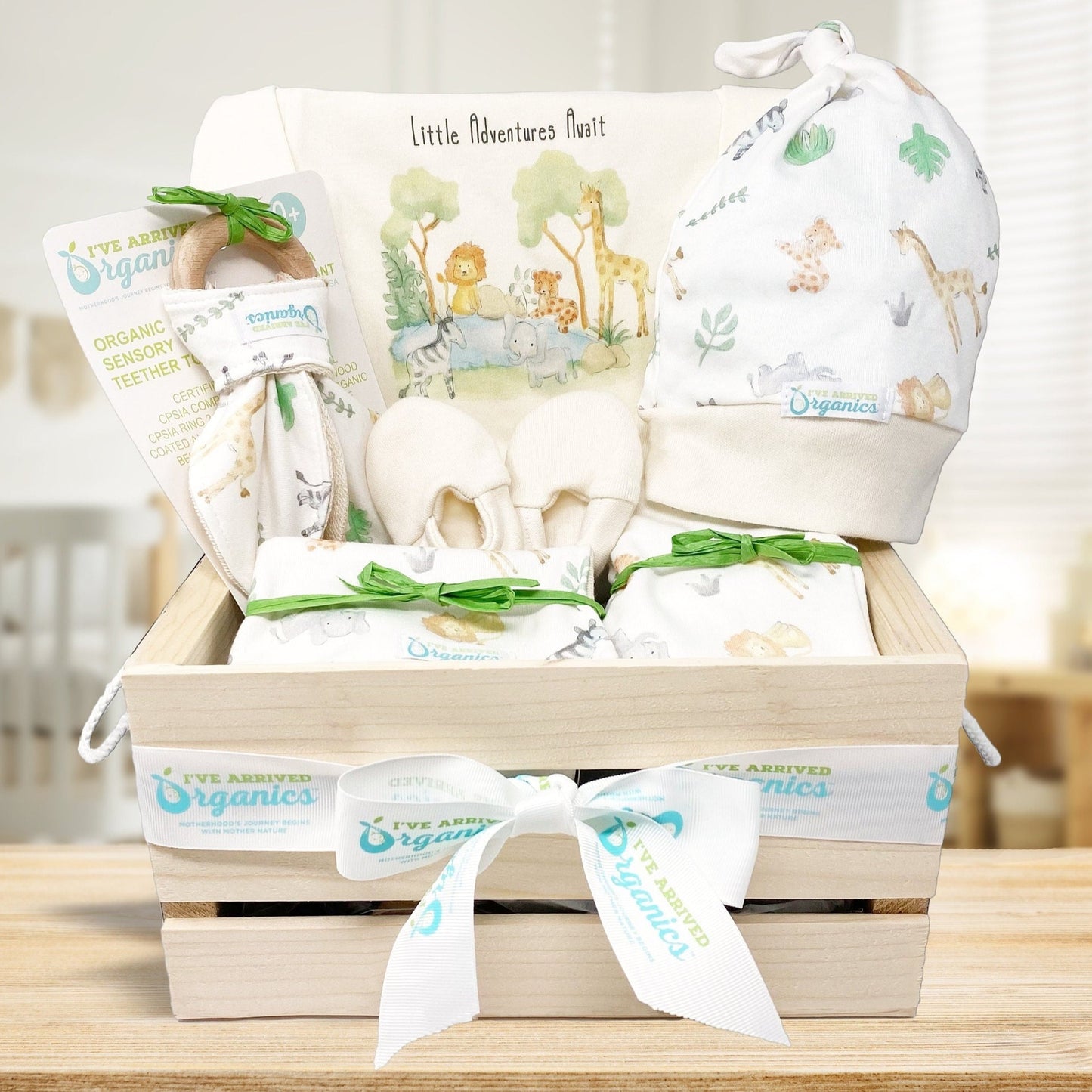 Personalized Safari Gender Neutral Baby Gift Basket
