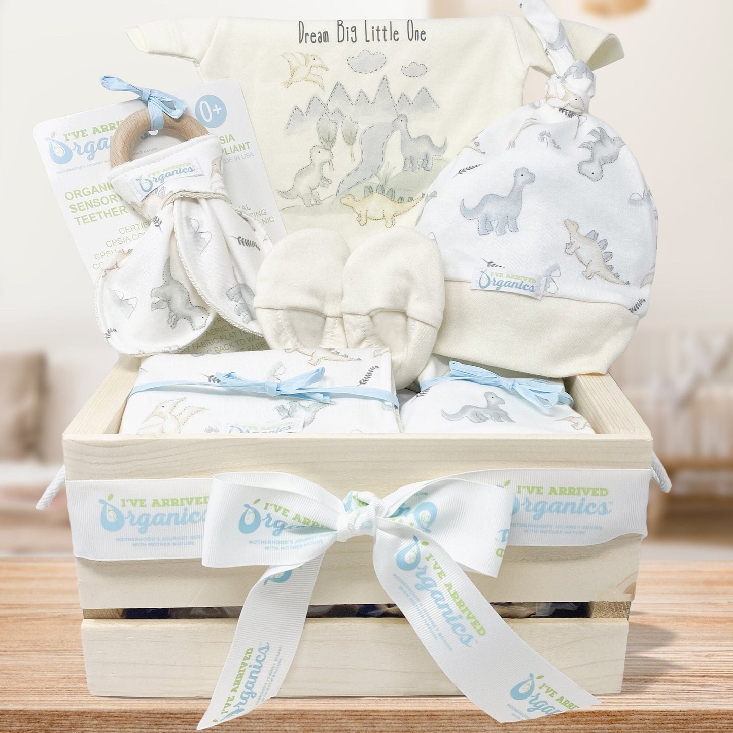 Personalized Dinosaur Baby Boy Gift Basket